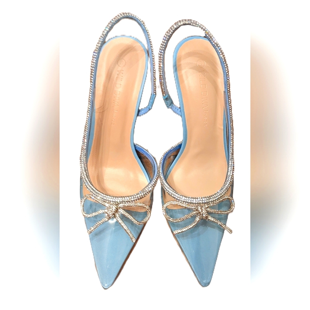 Wild Diva Lounge, Blue and Clear Heels